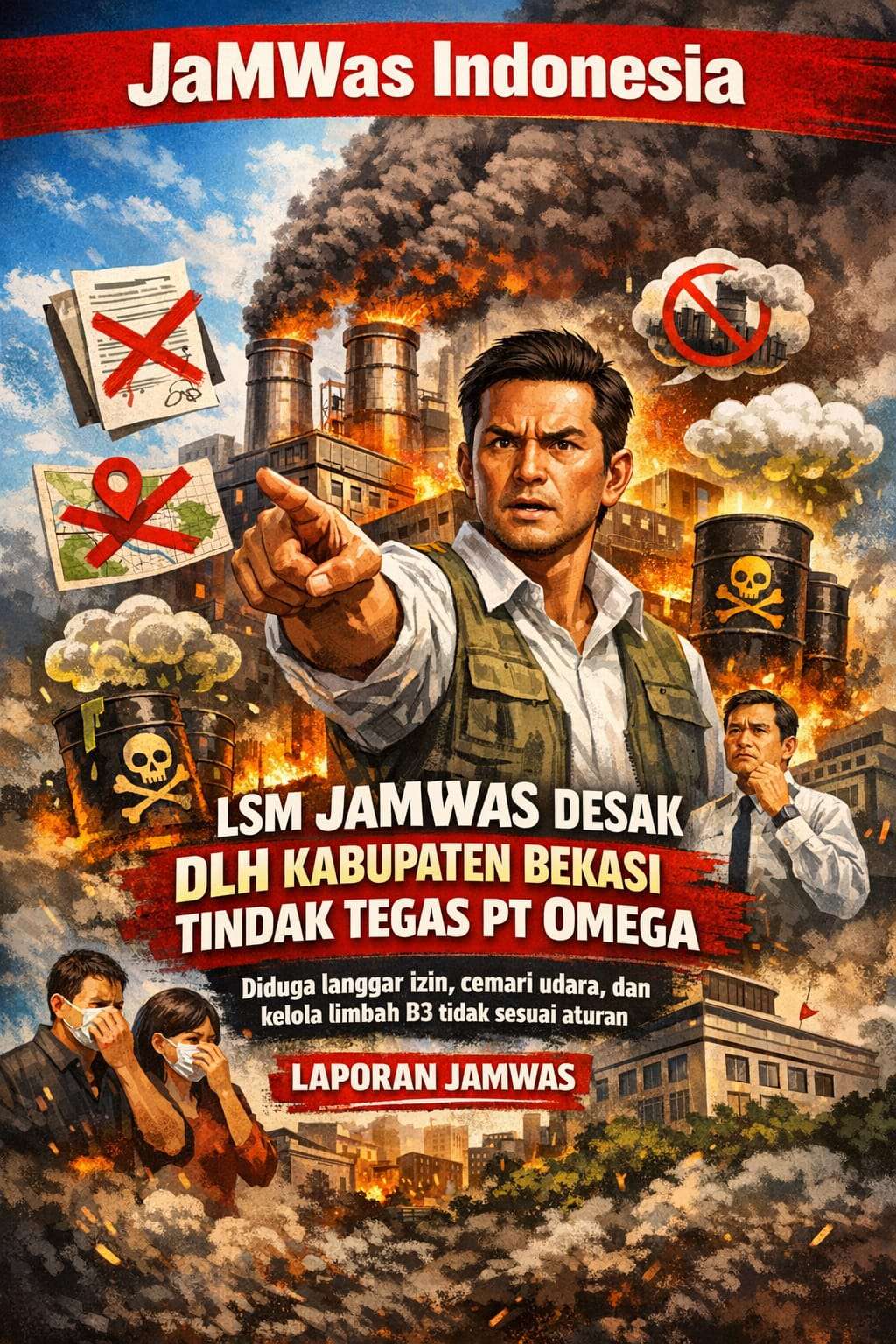 JaMWas Desak DLH Bekasi Tindak PT Omega Industri Indo atas Dugaan Cemari Lingkungan
