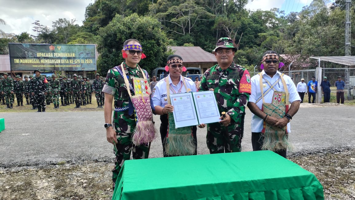 Danrem 181/PVT dan Bupati Sorong Selatan Resmi Buka TMMD Ke-129 2026 di Kampung Sesor