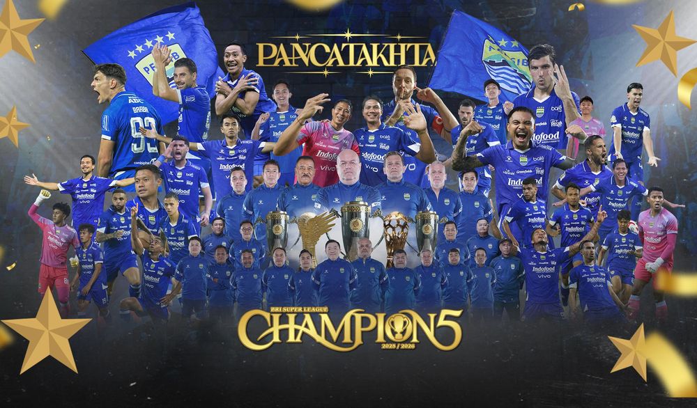 PERSIB Ukir Rekor Baru, Jadi Klub Pertama Juara Tiga Kali Beruntun di Liga Tertinggi Indonesia