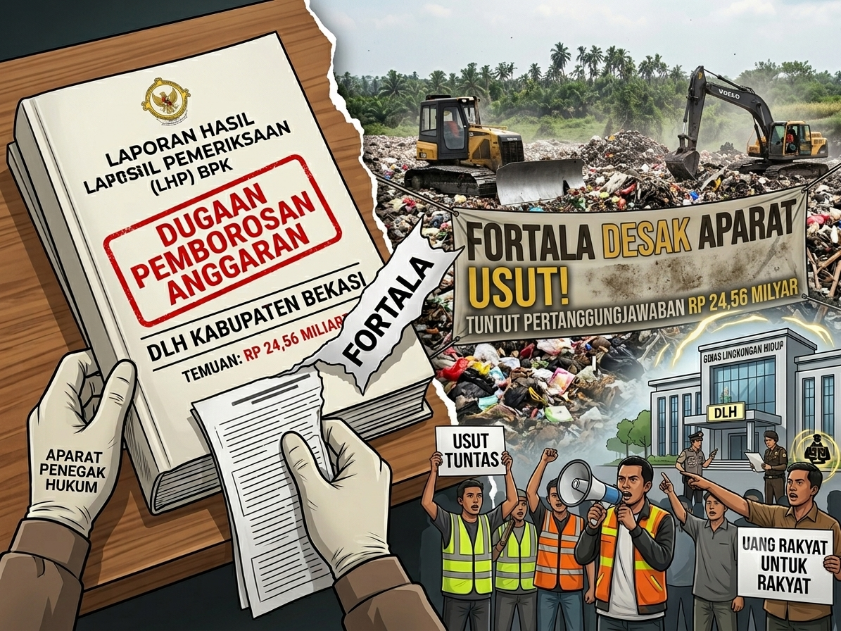 BPK Temukan Dugaan Pemborosan Rp24,56 Miliar di DLH Kabupaten Bekasi, FORTALA Desak Aparat Bertindak