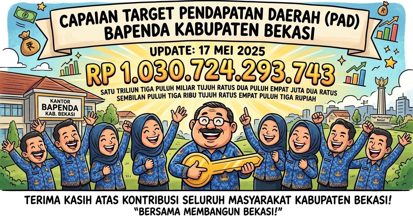 PAD Kabupaten Bekasi Tembus Rp1,03 Triliun per 17 Mei 2026, BPHTB Jadi Penyumbang Terbesar