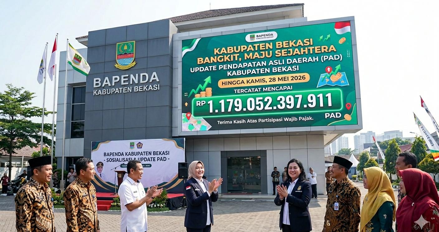 Update PAD Kabupaten Bekasi Tembus Rp1,179 Triliun per 28 Mei 2026, BPHTB dan Pajak Tenaga Listrik Jadi Penyumbang Terbesar