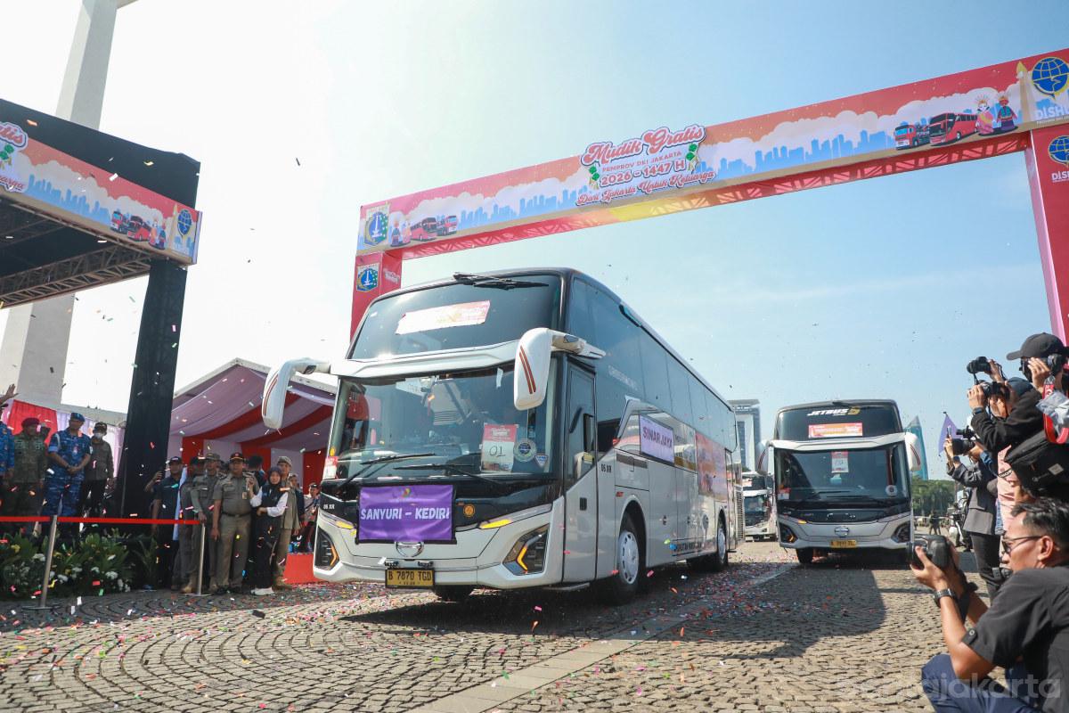 Mudik Gratis DKI 2026 Tembus 34 Ribu Peserta, Pramono Anung Lepas Keberangkatan dari Monas